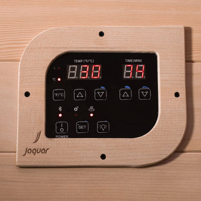 Spacious infrared therapy sauna with ergonomic seating, high-performance infrared heaters, and a stylish hemlock wood finish.