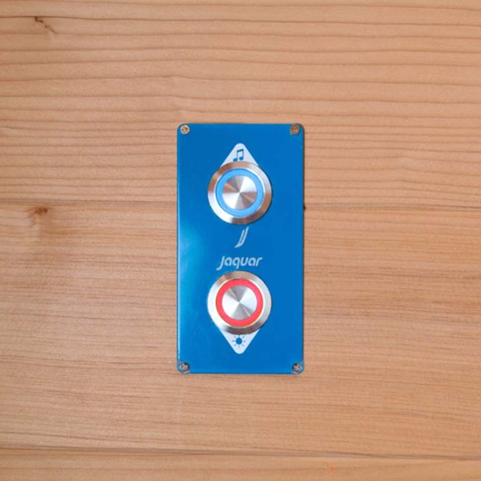 Intuitive digital control panel with temperature and light settings, allowing easy customisation of infrared heat and chromotherapy lighting.