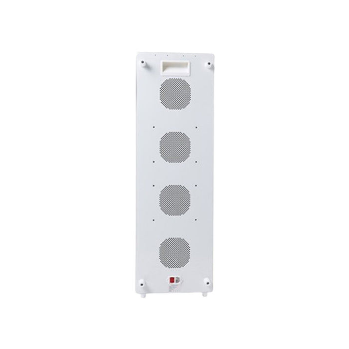 Back view of Nuvibody LITE 1500 Red Light Panel showing ventilation fans and mounting handle for cooling and portability.
