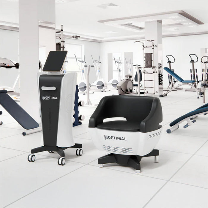 Positioned in a professional fitness setting, ideal for rehabilitation and pelvic floor strengthening.