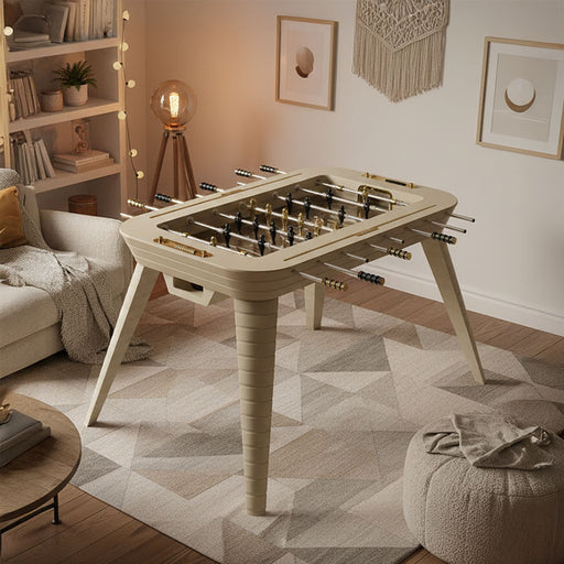 Top view of the Stadium Foosball Table, featuring sleek lines, modern styling, and luxurious accents perfect for high-end interiors.