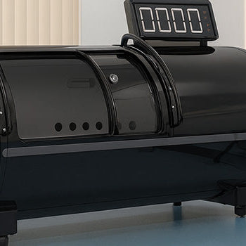 Black hyperbaric oxygen chamber in a modern clinical treatment room with soft lighting and minimal decor.