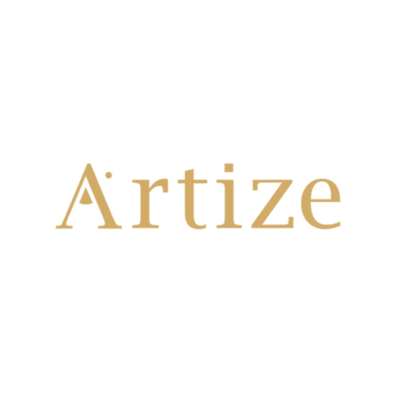 Artize logo written in gold serif font.