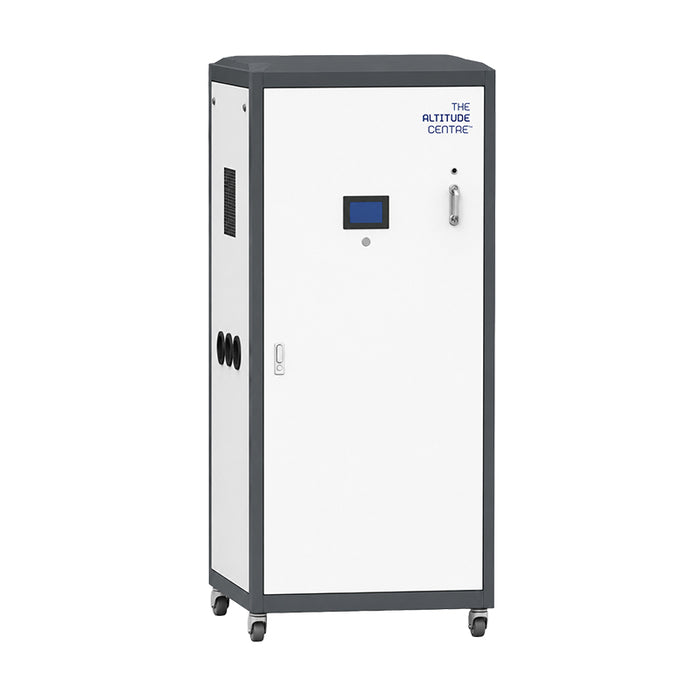 Altitude Centre MetraFit 3000 POD roof-mounted air separation unit in white and grey with ventilation louvres and ducting flange, white studio background.