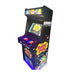 Angled view of Bubble Bobble arcade machine with side artwork.