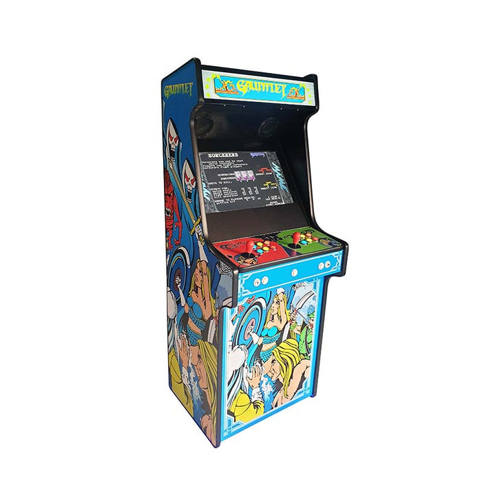 Arcade WOW Gauntlet style arcade machine with vibrant character artwork.