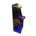 Angled side view of Mortal Kombat style arcade game machine.