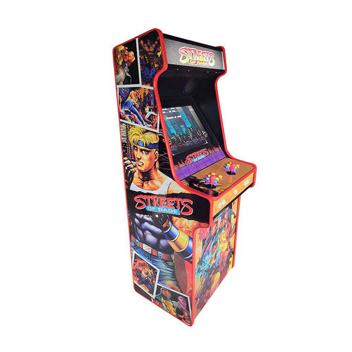 Angled side view on Streets of Rage arcade machine with character artwork.