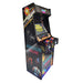 Angled frontal view of Arcade WOW style machine with colorful buttons and joystick.