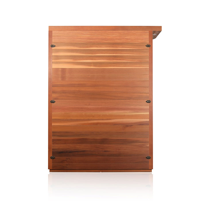 Back panel of the Artize Aura Infrared Sauna, crafted with high-quality cedarwood for durability and aesthetic appeal.