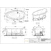 Technical drawing of the oval Tiaara Superior Whirlpool whirlpool from various angles.