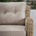 Close-up of the plush, soft beige cushion from the Barakaldo Natural Antique Outdoor Corner Sofa Set, highlighting its comfortable and stylish design.