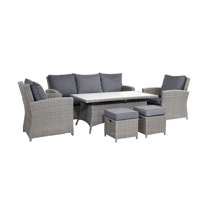 Slate Grey Barbados 3 Seater Lounge Set with Ceramic Top