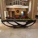 Chic black Billards Toulet Whitelight pool table in a luxurious high-ceiling room with elegant decor and architectural detailing, perfect for grand homes.