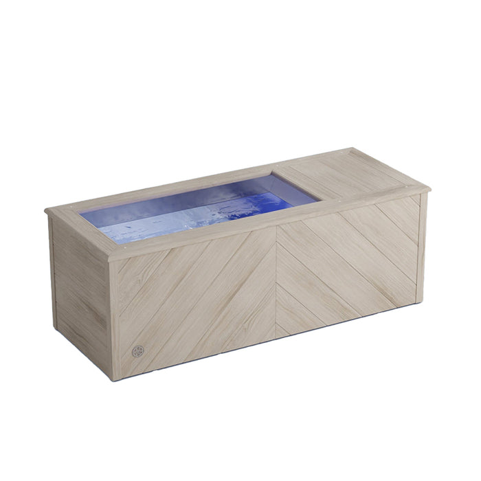 Brass Monkey Ice Bath Compact Herringbone Limed Oak sideview.