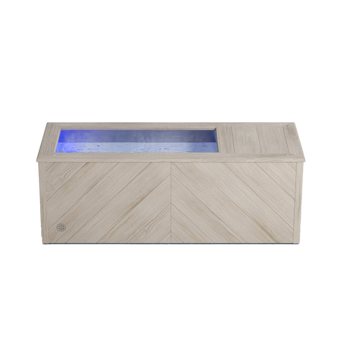 Brass Monkey Ice Bath Compact Herringbone Limed Oak front view.