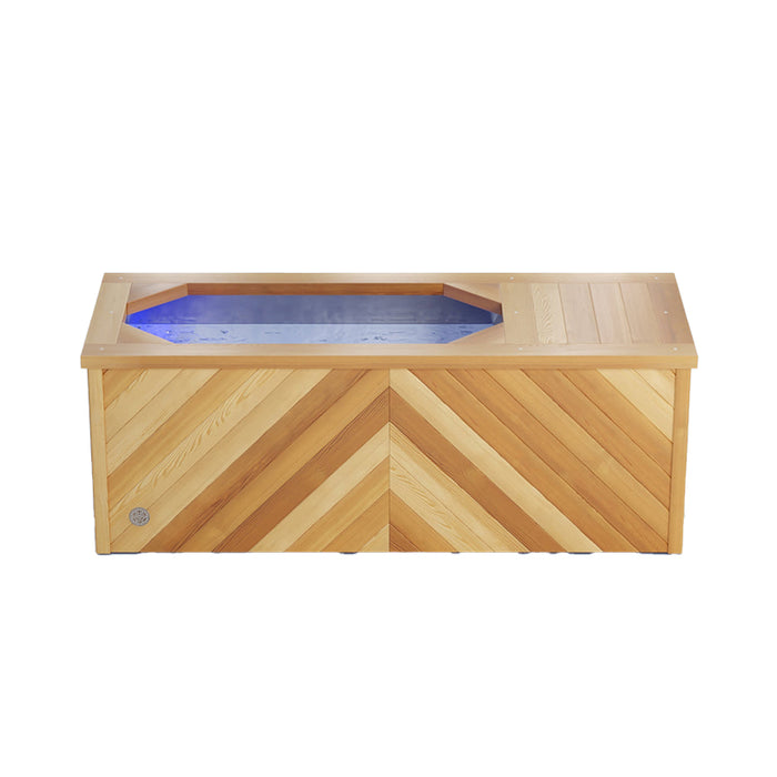 Brass Monkey Ice Bath Compact  Herringbone Natural Cedar front.