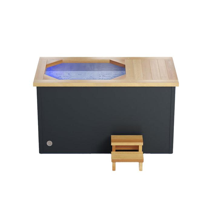 Brass Monkey Ice Bath Natural Cedar with Anthracite Grey finish.