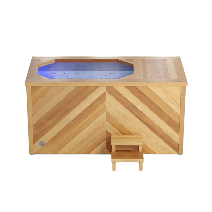 Brass Monkey Ice Bath XL  Herringbone Natural Cedar front view.