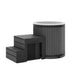 Celsium Aiste Ice Bath Classic in dark grey with matching steps, modern ice bath tub designed for cold plunge recovery and performance.