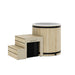 Celsium Aiste Ice Bath Classic in natural wood finish with matching steps, premium cold plunge ice bath for outdoor wellness and recovery.