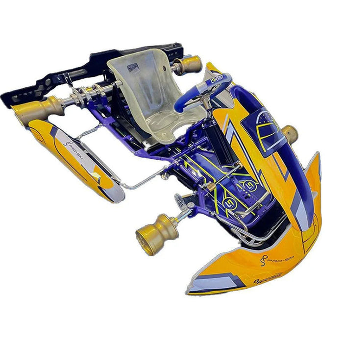 Front view of the Cool Performance Karting Simulator with genuine kart bodywork, performance steering system and immersive kart racing simulator design.