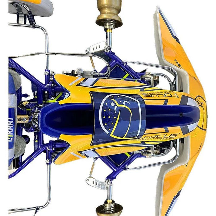 Detailed view of the Cool Performance Karting Simulator braking system, showcasing professional kart components, precision engineering and realistic racing simulator technology.