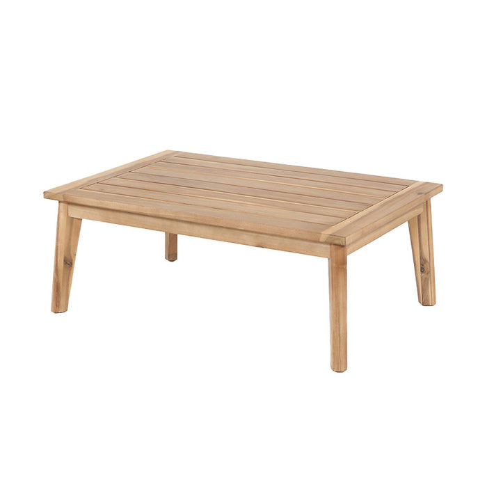 Denver Outdoor Seating Set's rectangular teak coffee table.