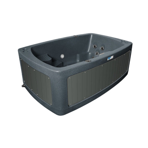 Granite grey RotoSpa DuoSpa S240 hot tub with grey synthetic panels.