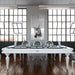 Convertible Etrusco Smile pool table in white used as a modern boardroom table in an industrial-style office interior.
