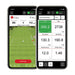 Smartphones showing golf simulation and swing data with FlightScope app.