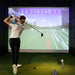 Indoor practice setup featuring the Golfjoy GDS Plus Launch Monitor, providing precise shot analysis for off-course training.