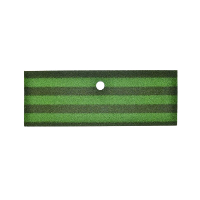 A synthetic turf mat designed to simulate the fairway of a golf course, for use in golf simulators.