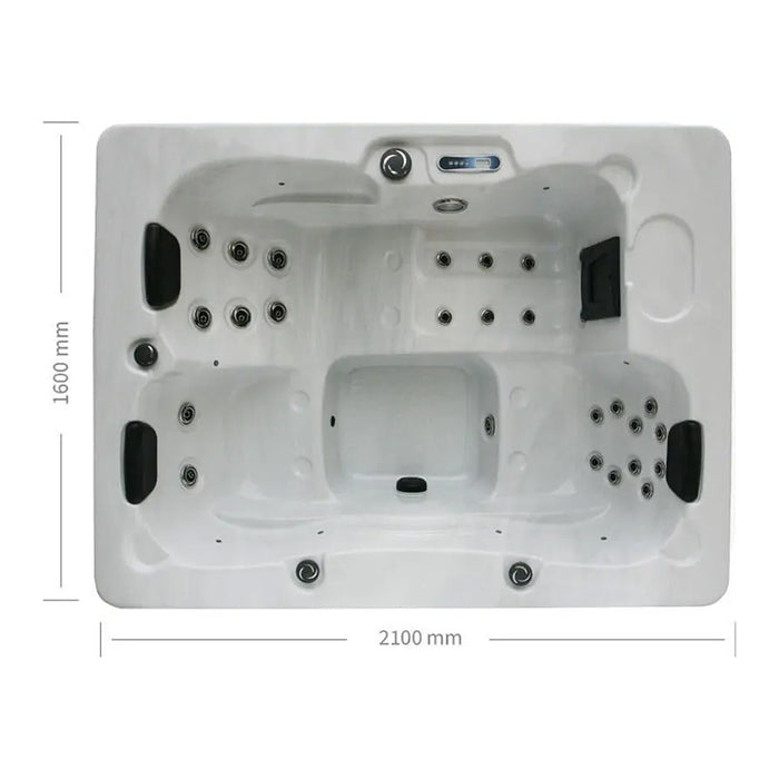 H2O 500 Series hot tub white marble dimensions.