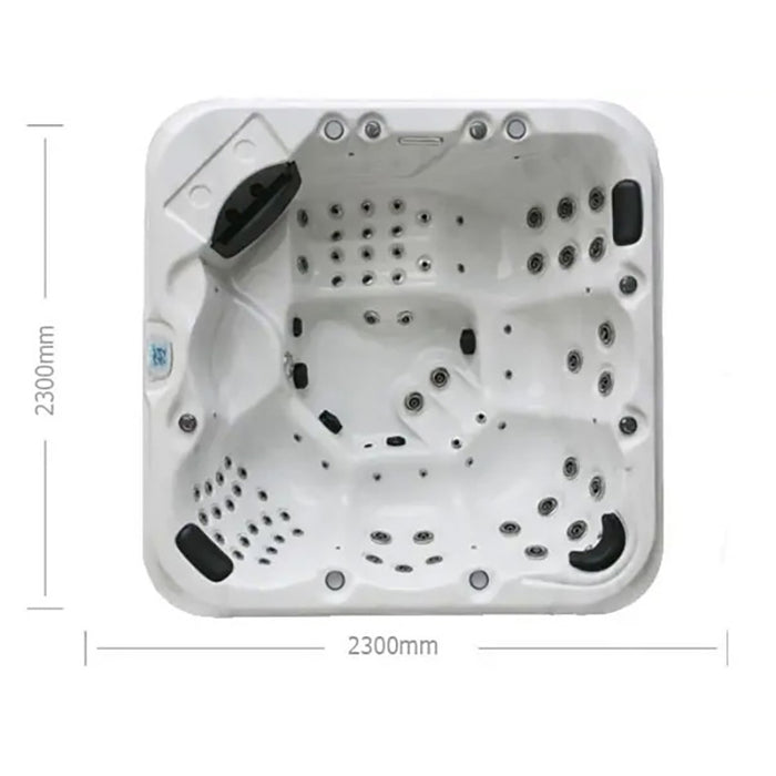 H2O 6000 Series Hot Tub dimensions.