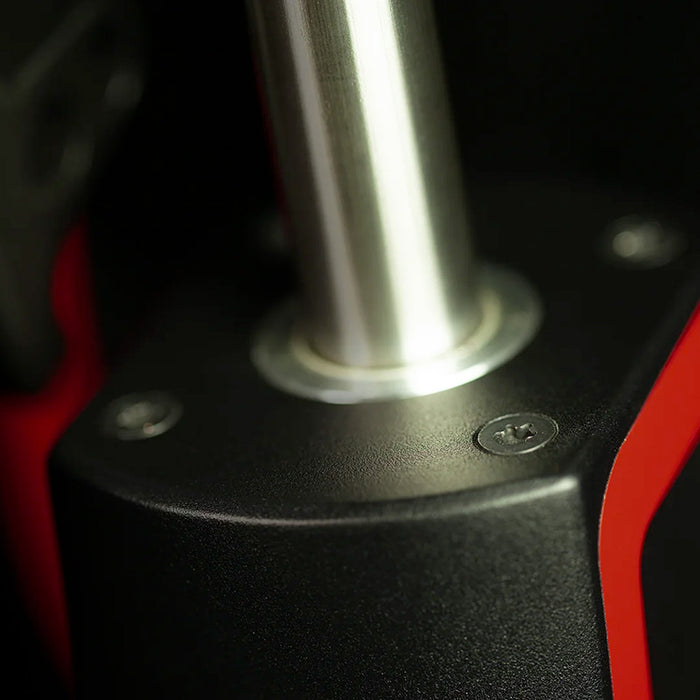 Precision actuator detail on the ImSim ALMA racing simulator showcasing premium engineering and build quality.