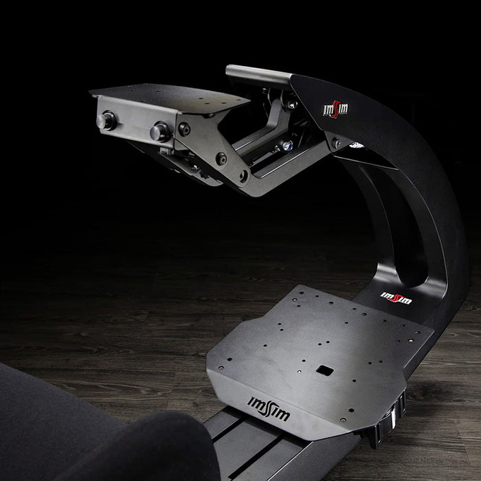 Adjustable wheel deck and mounting platform for the ImSim ALMA racing simulator with robust aluminium construction.