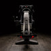 Front view of the ImSim ALMA racing simulator with integrated racing seat, steering position and pedal layout.