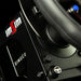 Close-up of the ImSim ALMA racing simulator wheel base mount with precision-machined aluminium housing.