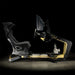 Side profile of the ImSim TERRA racing simulator featuring an ergonomic bucket seat, ultra-wide monitor, direct drive wheel mount and adjustable racing pedals.