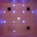 Roof view of the Insignia KY001 Infrared Indoor Sauna, featuring embedded LED lights and ventilation for optimal airflow.