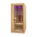 Insignia KY001 Infrared Indoor Sauna 900x900 with white background, highlighting the full structure and sleek front glass door.