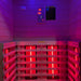 Full interior of the Insignia KY002 Infrared Sauna 1000 x 900, displaying ergonomic seating and strategically placed infrared heaters.