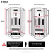 Schematic showing the external and internal dimensions of the Insignia KY003 Infrared Sauna 1000 x 1000mm, useful for planning installation in your home.