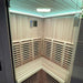 Detailed view of the Insignia KY007 Infrared Indoor Sauna 1500x1500 entrance, showcasing the stylish glass door and infrared heaters for enhanced comfort.