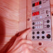 Close-up of the digital control panel in the Insignia KY008 Infrared Indoor Sauna 1300 x 1000, showcasing adjustable temperature, lighting, and audio features.