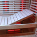 Close-up view of the adjustable leg rest inside the Insignia KY2216 Infrared Sauna, designed to enhance comfort during your relaxation sessions.