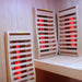 Three ergonomic backrests inside the Insignia KY2216 Infrared Sauna, offering added support while the far infrared heaters provide deep heat therapy.