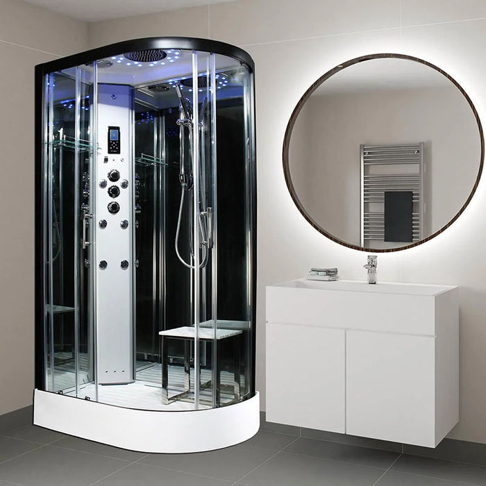Contemporary bathroom interior featuring the Insignia Platinum 1100 x 700 LH Steam Shower in a premium corner layout.