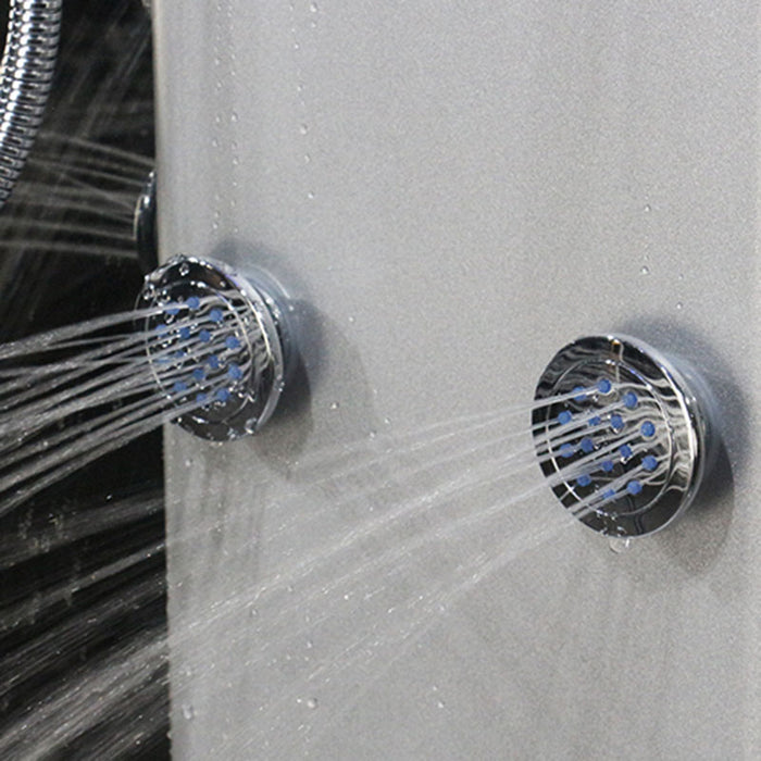 High-pressure body jets inside the Insignia Offset Steam Cabin 1100 x 700 LH providing targeted hydrotherapy.